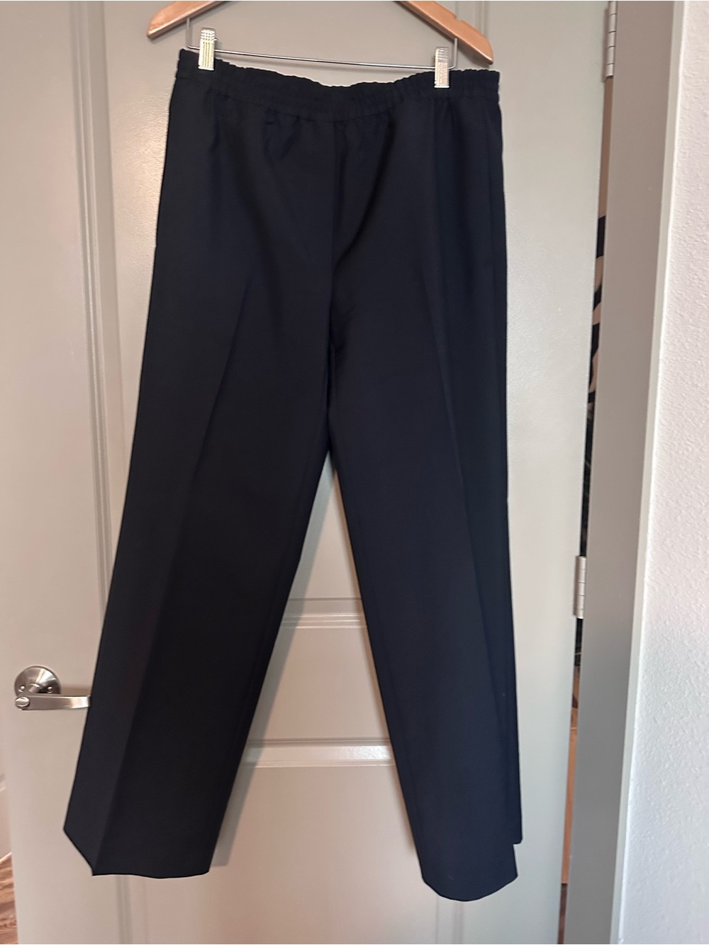Men's Navy Straight-Leg Dress Pants - Classic Comfort
